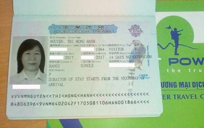 Chúc mừng chị Nguyễn Thị Hồng Hạnh đã có visa du lịch Đài Loan